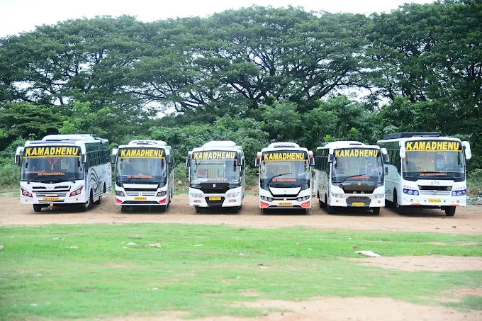 Kamadhenu buses lined up in Mysore